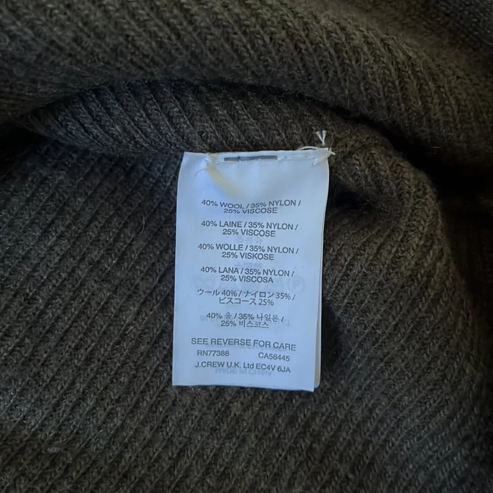 J Crew Wool Blend Ribbed Oversize Boat Neck Sweater